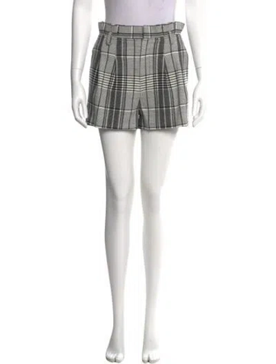 Pre-owned Alice And Olivia Plaid Print Mini Shorts In Black