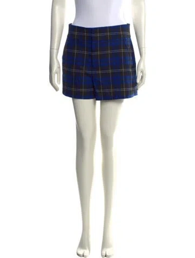 Pre-owned Alice And Olivia Plaid Print Mini Shorts In Multi