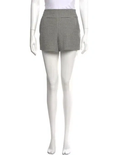 Pre-owned Alice And Olivia Plaid Print Mini Shorts In Neutral