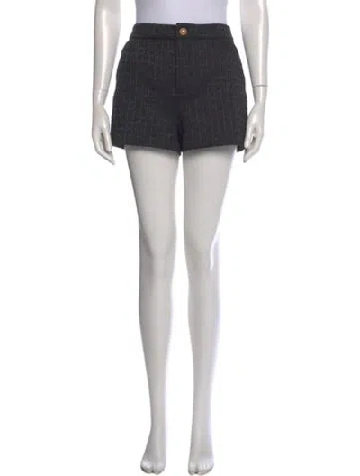 Pre-owned Alice And Olivia Plaid Print Mini Shorts W/ Tags In Black