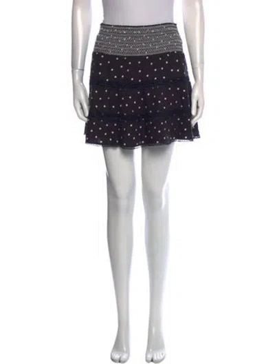 Pre-owned Alice And Olivia Plaid Print Mini Skirt In Black