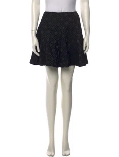 Pre-owned Alice And Olivia Plaid Print Mini Skirt In Black