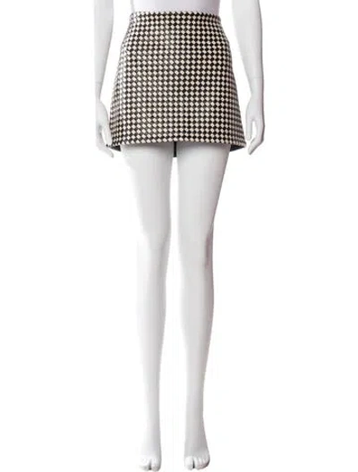 Pre-owned Alice And Olivia Plaid Print Mini Skirt In Black