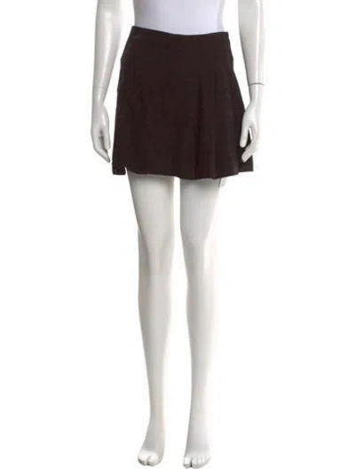 Pre-owned Alice And Olivia Plaid Print Mini Skirt In Brown