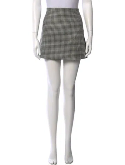 Pre-owned Alice And Olivia Plaid Print Mini Skirt In Gray