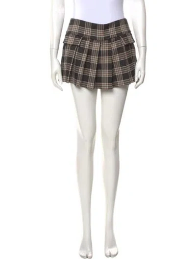 Pre-owned Alice And Olivia Plaid Print Mini Skirt In Multi