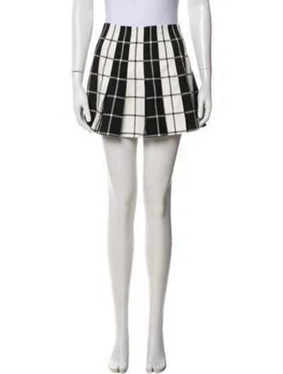 Pre-owned Alice And Olivia Plaid Print Mini Skirt In Multi