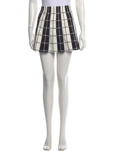 Pre-owned Alice And Olivia Plaid Print Mini Skirt In Multi