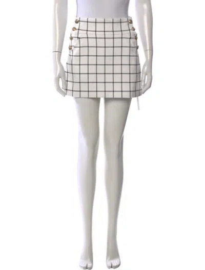 Pre-owned Alice And Olivia Plaid Print Mini Skirt In Multi