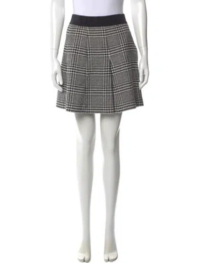 Pre-owned Alice And Olivia Plaid Print Mini Skirt In Neutral