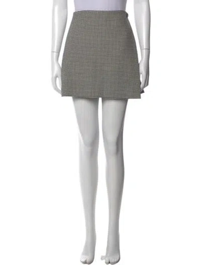 Pre-owned Alice And Olivia Plaid Print Mini Skirt In Neutral