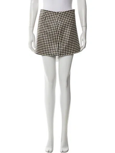 Pre-owned Alice And Olivia Plaid Print Mini Skirt W/ Tags In Black