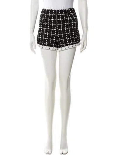 Pre-owned Alice And Olivia Plaid Print Mini Skirt W/ Tags In Black