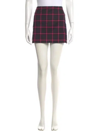 Pre-owned Alice And Olivia Plaid Print Mini Skirt W/ Tags In Neutral