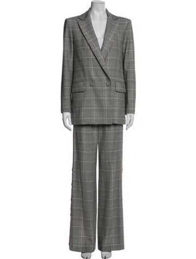 Pre-owned Alice And Olivia Plaid Print Pantsuit In Multi