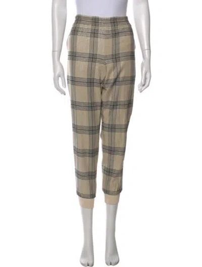 Pre-owned Alice And Olivia Plaid Print Straight Leg Pants