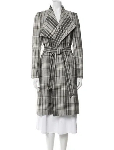 Pre-owned Alice And Olivia Plaid Print Trench Coat In Neutral