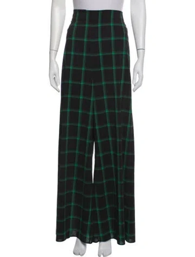 Pre-owned Alice And Olivia Plaid Print Wide Leg Pants In Multi