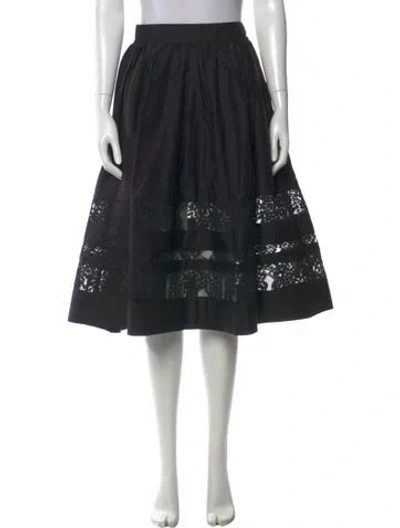 Pre-owned Alice And Olivia Pleated Accents Knee-length Skirt In Black