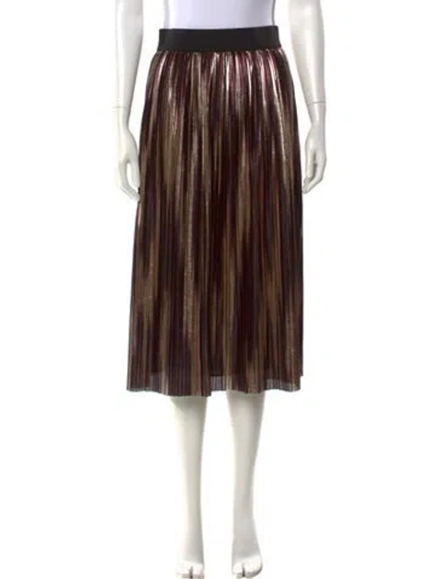 Pre-owned Alice And Olivia Pleated Accents Knee-length Skirt In Gold