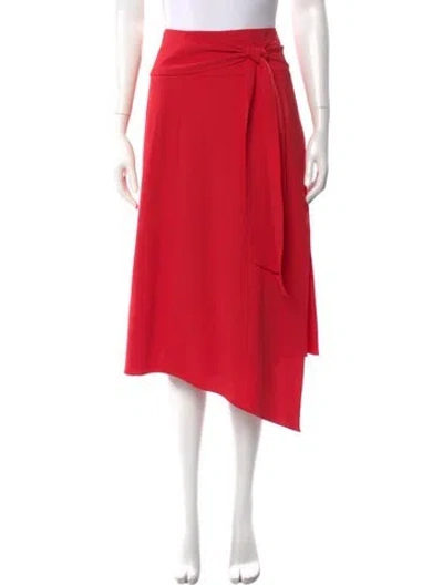 Pre-owned Alice And Olivia Pleated Accents Knee-length Skirt In Red