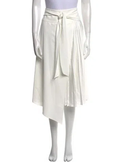 Pre-owned Alice And Olivia Pleated Accents Knee-length Skirt In White