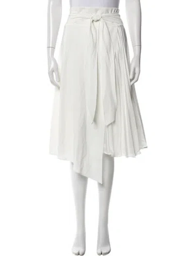 Pre-owned Alice And Olivia Pleated Accents Knee-length Skirt In White