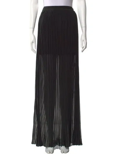 Pre-owned Alice And Olivia Pleated Accents Long Skirt In Black
