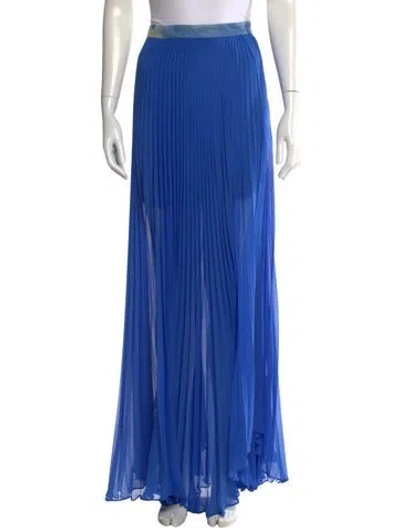 Pre-owned Alice And Olivia Pleated Accents Long Skirt In Blue
