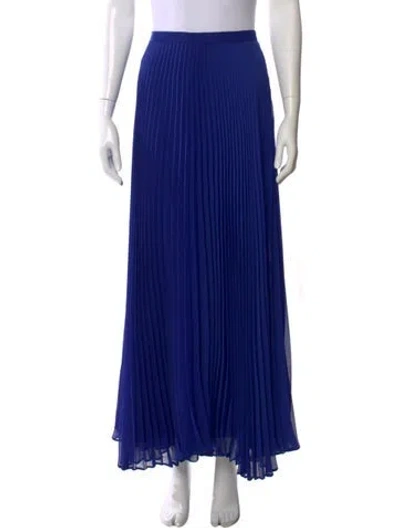 Pre-owned Alice And Olivia Pleated Accents Long Skirt In Blue