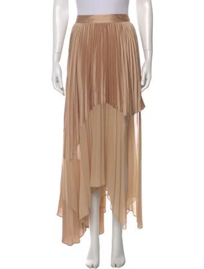 Pre-owned Alice And Olivia Pleated Accents Long Skirt In Neutral