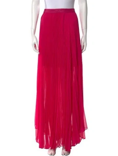 Pre-owned Alice And Olivia Pleated Accents Long Skirt In Pink