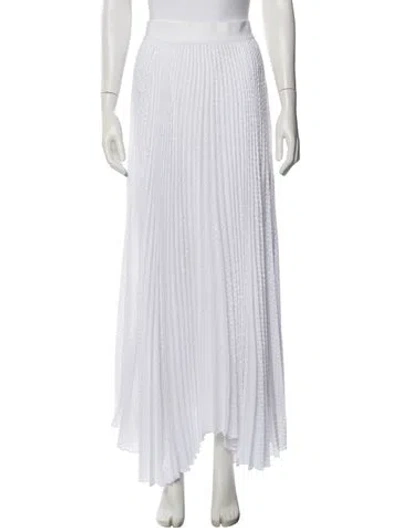 Pre-owned Alice And Olivia Pleated Accents Long Skirt In White
