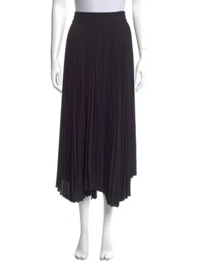 Pre-owned Alice And Olivia Pleated Accents Midi Length Skirt In Black