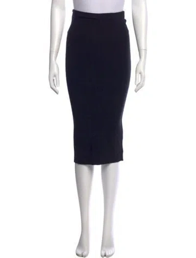 Pre-owned Alice And Olivia Pleated Accents Midi Length Skirt W/ Tags In Black