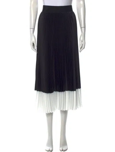 Pre-owned Alice And Olivia Pleated Accents Midi Length Skirt W/ Tags In Black/white