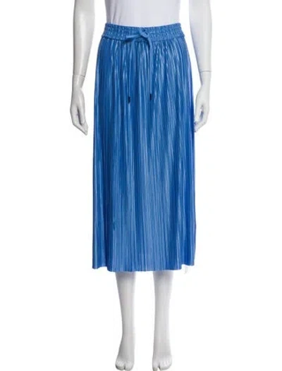 Pre-owned Alice And Olivia Pleated Accents Midi Length Skirt W/ Tags In Blue
