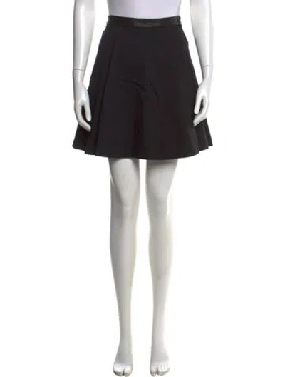 Pre-owned Alice And Olivia Pleated Accents Mini Skirt In Black