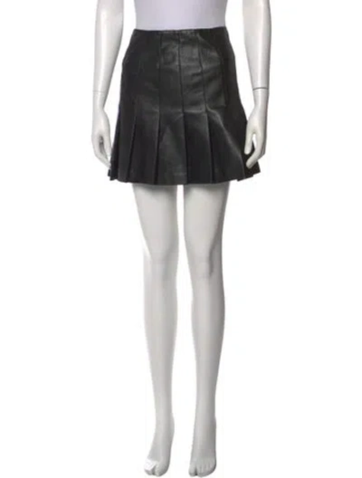 Pre-owned Alice And Olivia Pleated Accents Mini Skirt In Black