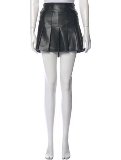 Pre-owned Alice And Olivia Pleated Accents Mini Skirt In Black