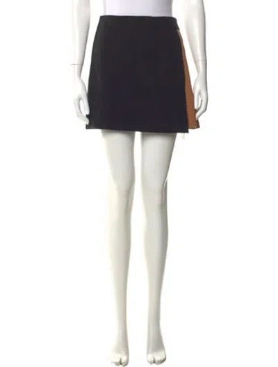 Pre-owned Alice And Olivia Pleated Accents Mini Skirt In Black