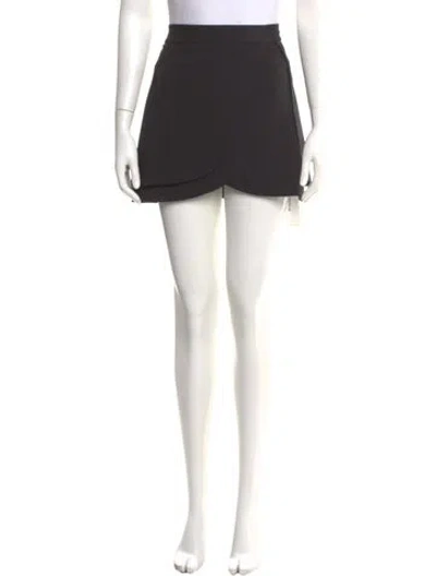 Pre-owned Alice And Olivia Pleated Accents Mini Skirt In Black