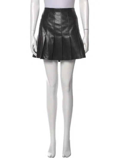 Pre-owned Alice And Olivia Pleated Accents Mini Skirt In Black