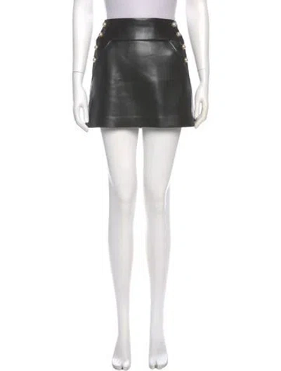 Pre-owned Alice And Olivia Pleated Accents Mini Skirt In Black