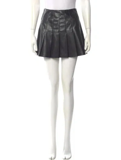 Pre-owned Alice And Olivia Pleated Accents Mini Skirt In Black