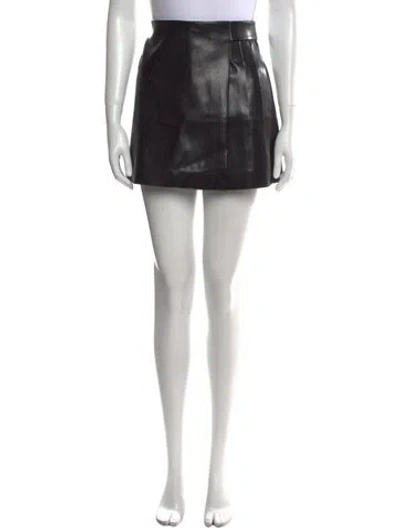 Pre-owned Alice And Olivia Pleated Accents Mini Skirt In Black