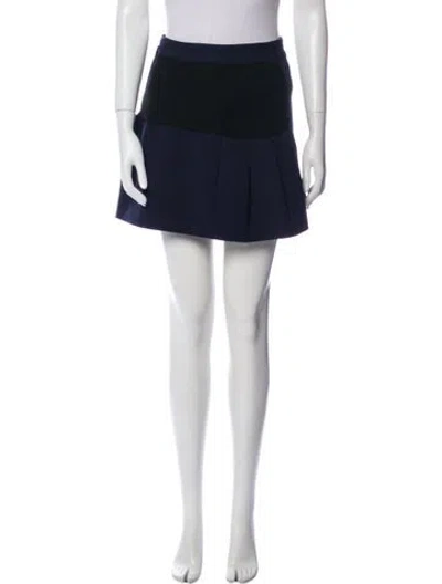 Pre-owned Alice And Olivia Pleated Accents Mini Skirt In Black