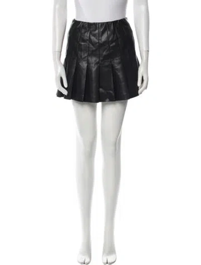 Pre-owned Alice And Olivia Pleated Accents Mini Skirt In Black