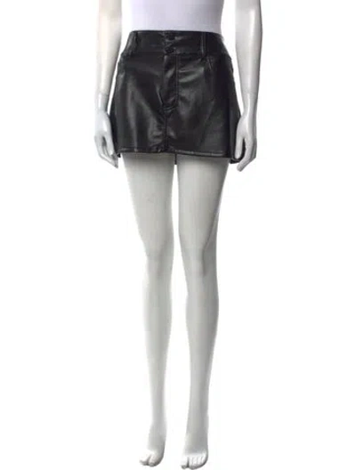 Pre-owned Alice And Olivia Pleated Accents Mini Skirt In Black
