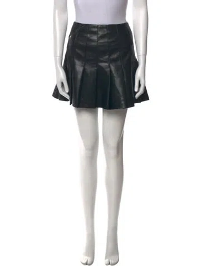 Pre-owned Alice And Olivia Pleated Accents Mini Skirt In Black